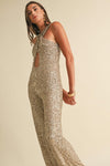 GOLD SEQUIN JUMPSUIT