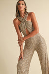 GOLD SEQUIN JUMPSUIT