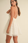 CREAM SEQUIN DEEP V MINI