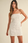 CREAM FLORAL TEXTURED MINI