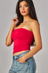 RED STRAPLESS TUBE TOP