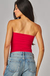 RED STRAPLESS TUBE TOP
