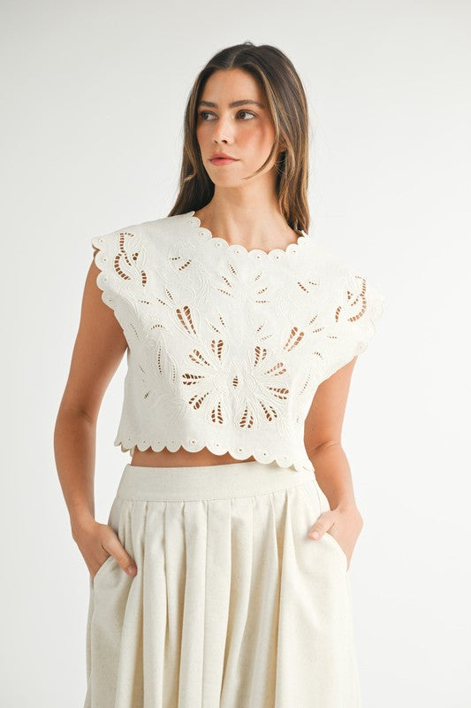 SCALLOP MIDI SKIRT SET