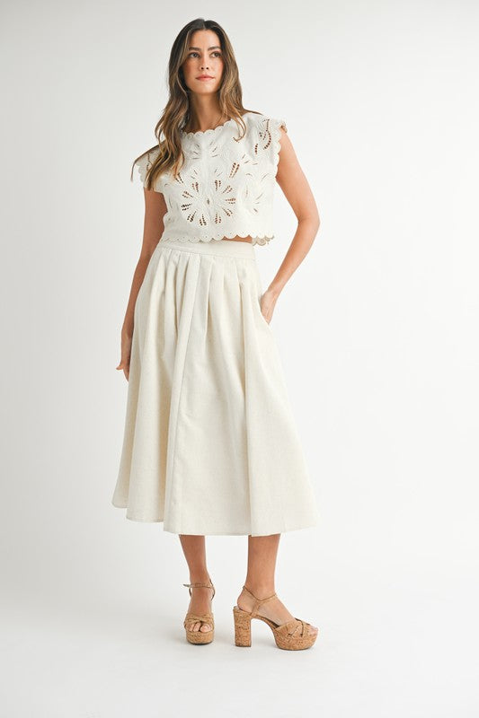 SCALLOP MIDI SKIRT SET