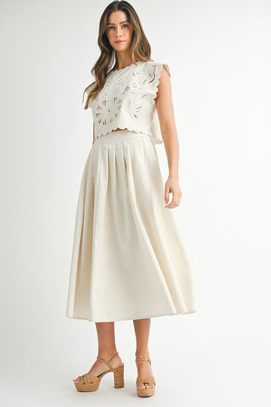 SCALLOP MIDI SKIRT SET