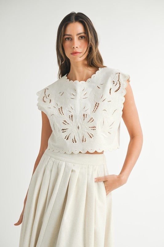 SCALLOP MIDI SKIRT SET