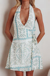 MOSAIC HALTERNECK MINI DRESS