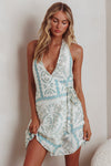 MOSAIC HALTERNECK MINI DRESS
