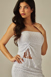 WHITE LACE ASSYMETRIC TUBE TOP