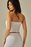 WHITE LACE ASSYMETRIC TUBE TOP