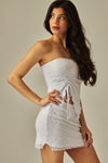 WHITE LACE ASSYMETRIC TUBE TOP