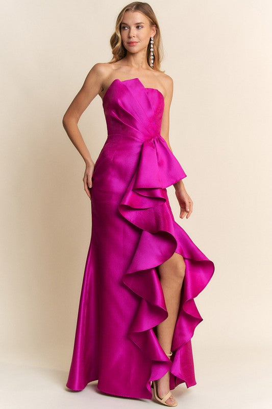 CASCADE TAFETTA GOWN