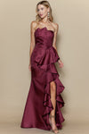 TAFFETTA RUFFLE GOWN