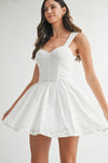 EYELET BUSTIER LACE UP MINI