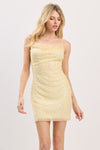 HALTER BACK STRAP BEADED MINI DRESS