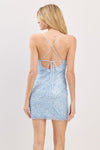 HALTER BACK STRAP BEADED MINI DRESS
