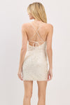 HALTER BACK STRAP BEADED MINI DRESS