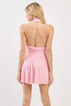 BEADED HALTER NECK MINI DRESS