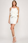 FRONT FLOWER CREPE MINI