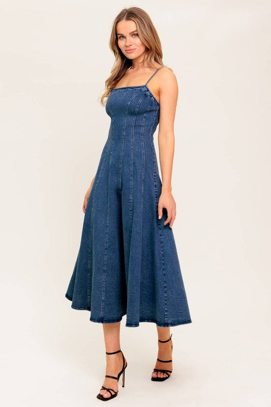 DENIM MIDI DRESS
