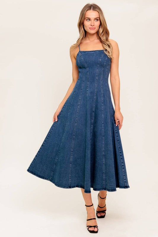 DENIM MIDI DRESS
