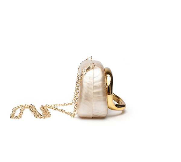 GOLD CIRCLE ACRYLIC CLUTCH