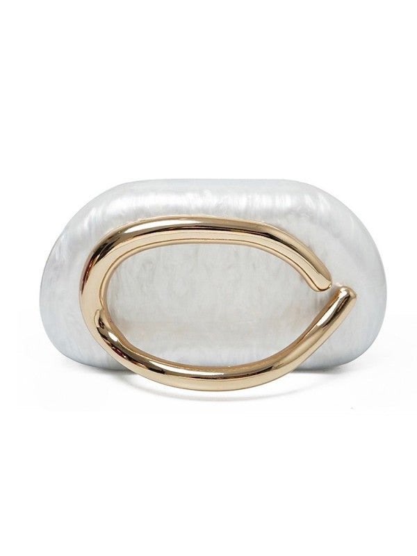 GOLD CIRCLE ACRYLIC CLUTCH