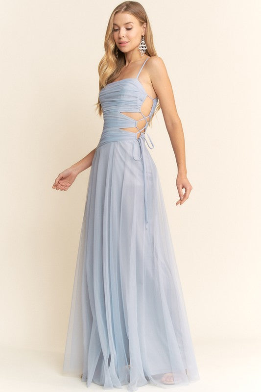 LIGHT BLUE CUT OUT MAXI