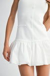 WHITE KNIT WOVEN BUBBLE MINI
