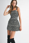 LEOPARD JACQUARD MINI DRESS