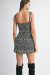 LEOPARD JACQUARD MINI DRESS