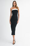CONTRAST WHITE BLACK MIDI