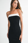 CONTRAST WHITE BLACK MIDI