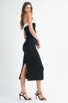 CONTRAST WHITE BLACK MIDI