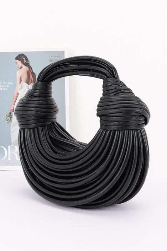 FAUX LEATHER ROPE BAG