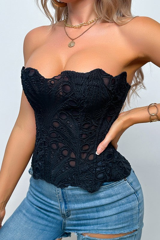 LACE BUSTIER TOP