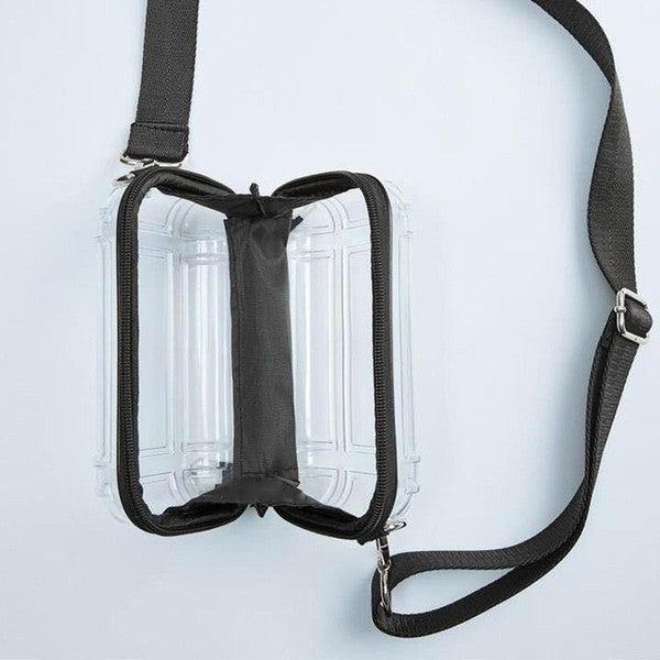 BLACK STRAP CLEAR BAG