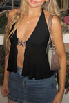 HALTER SHEER STAR CAMI