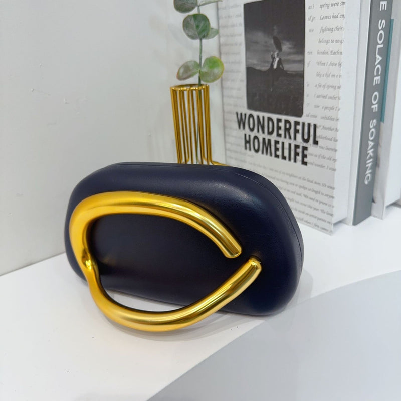 MATTE GOLD HANDLE CLUTCH