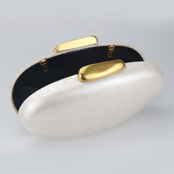 ROUND GOLD CLOSING CLUTCH