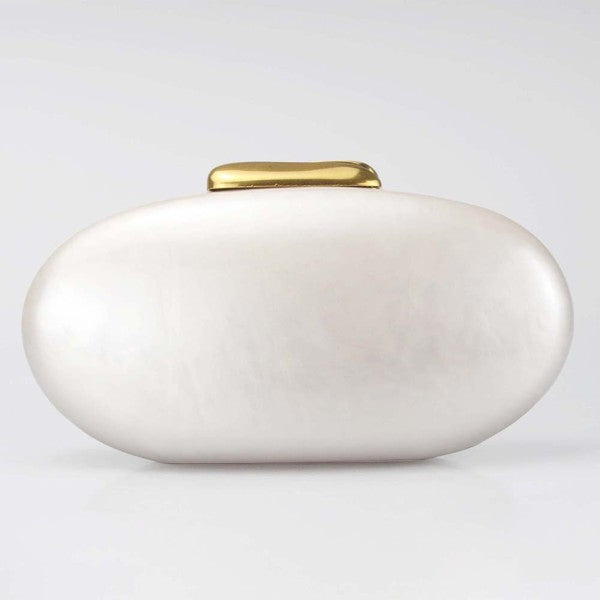 ROUND GOLD CLOSING CLUTCH