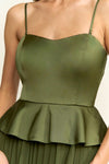 OLIVE PEPLUM GOWN