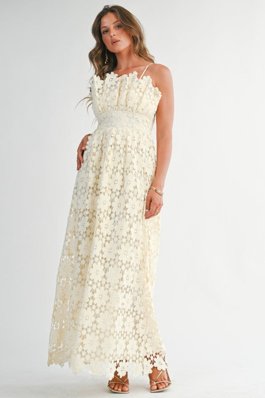 CREAM FLORAL ELEGANT MAXI
