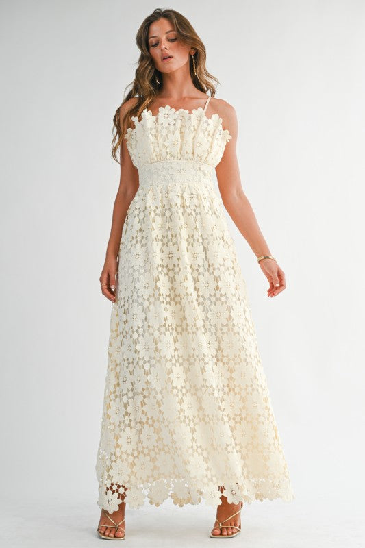 CREAM FLORAL ELEGANT MAXI