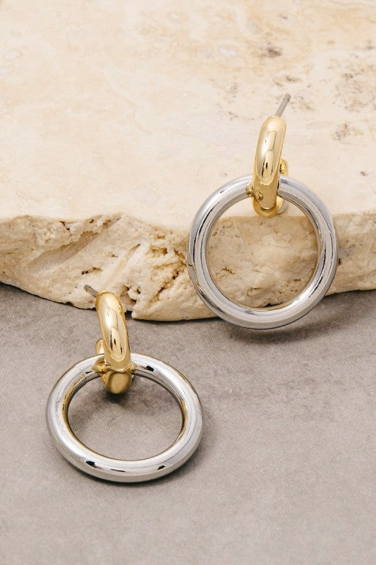 GOLD DIPPED TWO TONE EARRING