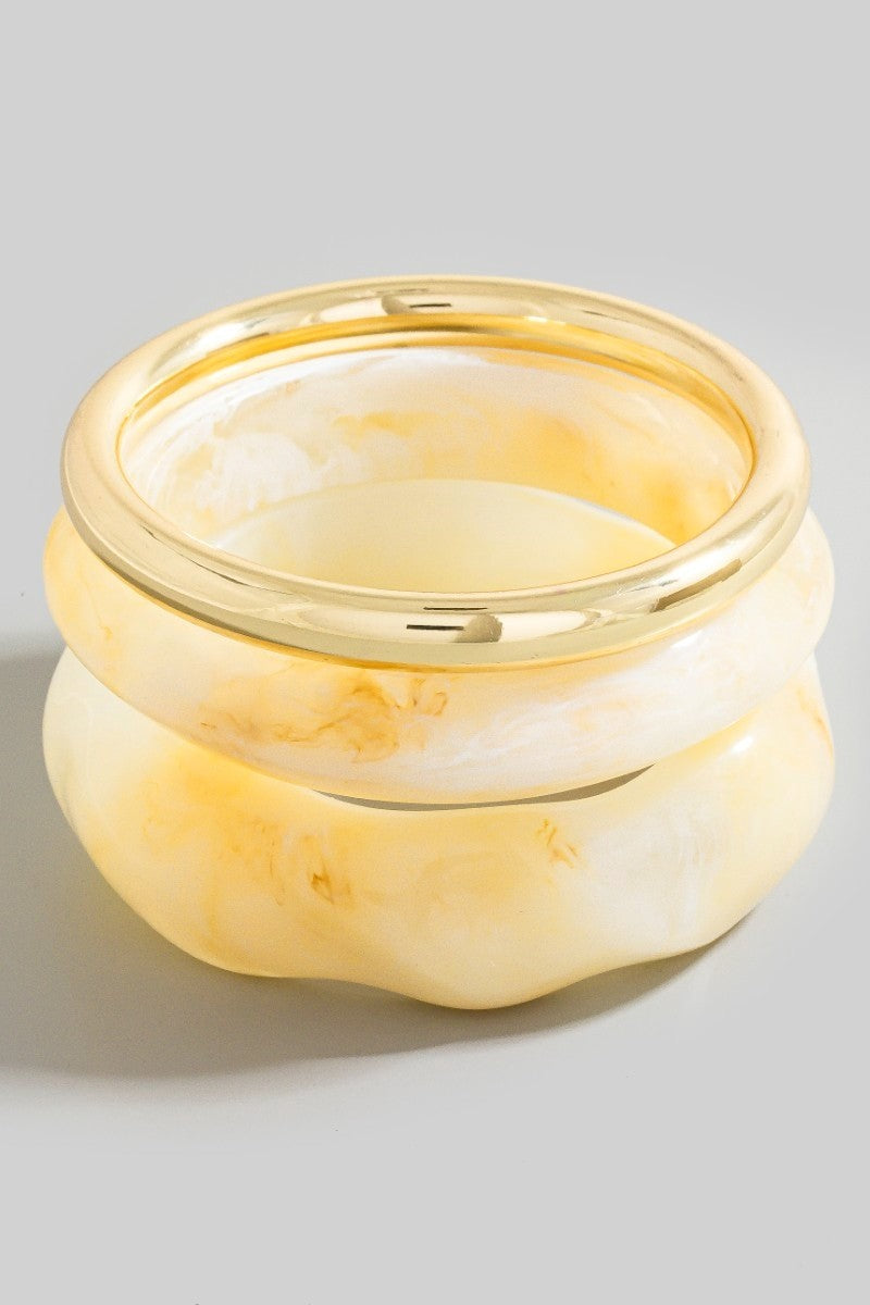 METALLIC TUBE AND MARBLE RESIN SET