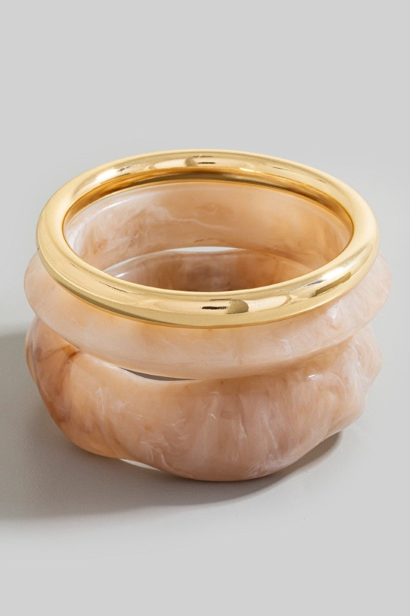 METALLIC TUBE AND MARBLE RESIN SET