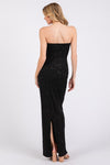 EMBELLISHED BLACK STRAPLESS MAXI