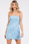 BABY BLUE RUFFLE TUBE DRESS