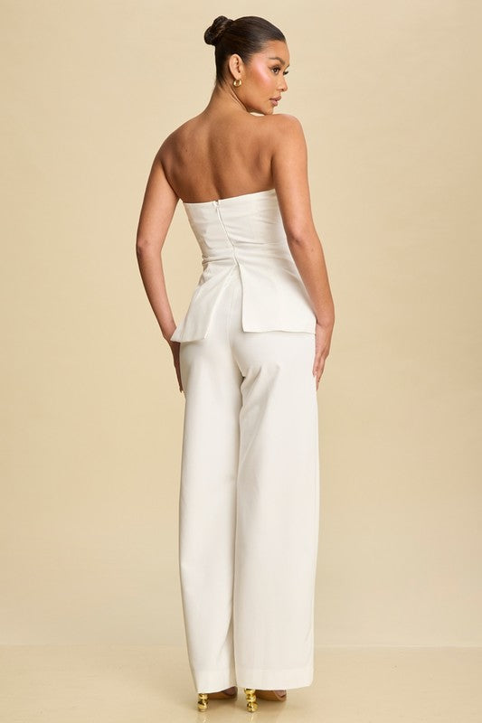 TUXEDO WHITE JUMPSUIT